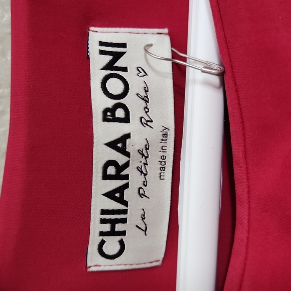 Chiara Boni Dacia Boat-Neck Sleeveless Ruched Gown with Slit Size 46 (US… - Picture 6 of 13